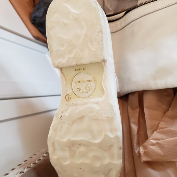 RUBBER SOUL  White Leather Boots   Sz.9 - Picture 5 of 8